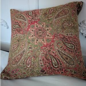 Pottery Barn Adela Velvet Paisley Pillow Cover Jacquard 18X18 Throw